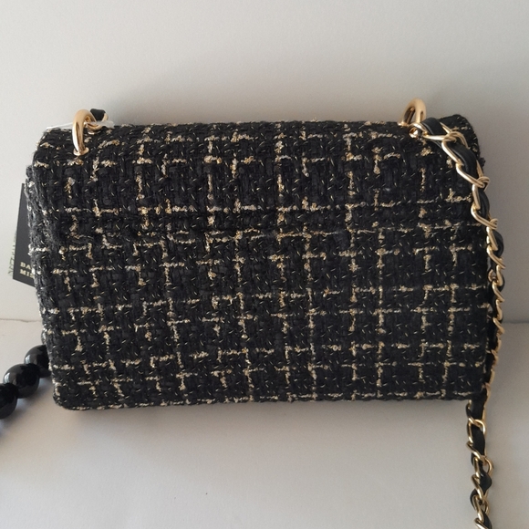 Badgley Mischka Boucle Tweed Shoulder Bag with Braided Chain - Picture 13 of 14